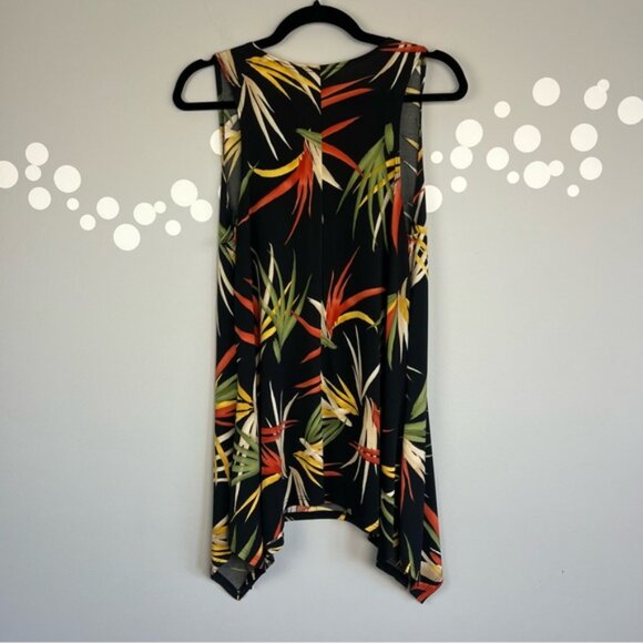 Jostar Tropical Leaf Print Sleeveless Tunic Top - Picture 5 of 5